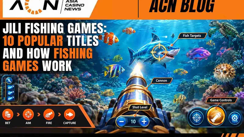 JILI Mega Fishing Arcade Screen with Underwater Creatures and Cannons
