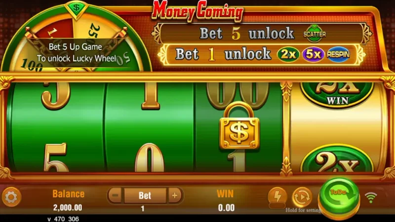 Money Coming Number Symbol Combinations and Special Scatter Wheel
