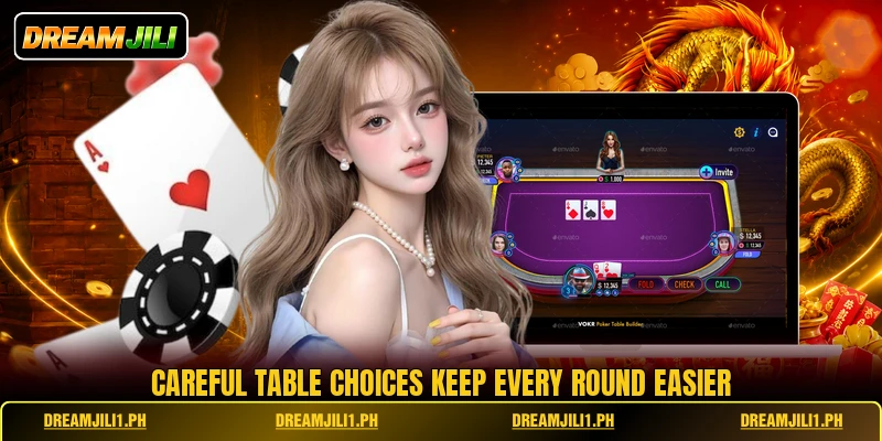 Careful table choices keep every round easier