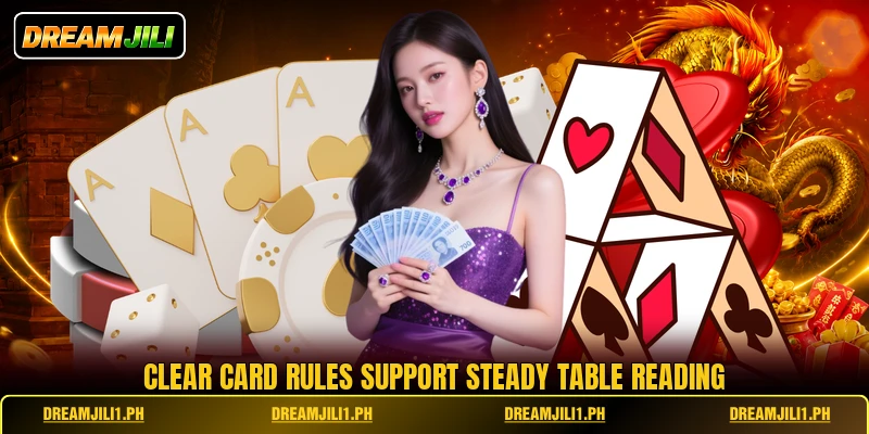 Clear card rules support steady table reading Clear card rules support steady table reading