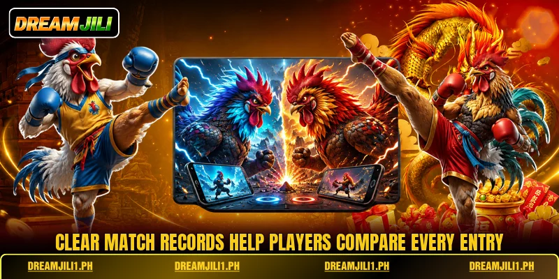 Clear match records help players compare every entry