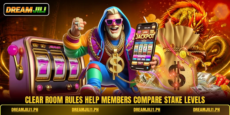 Clear room rules help members compare stake levels