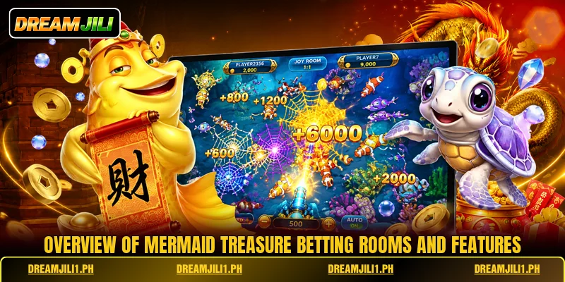 Overview of Mermaid Treasure betting rooms and features
