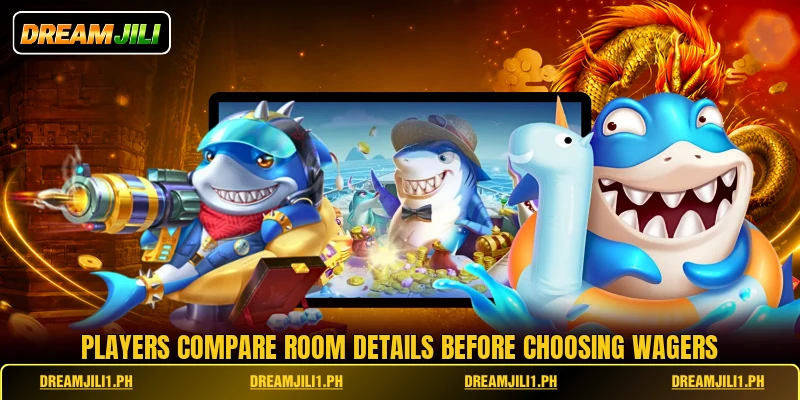 Players compare room details before choosing wagers