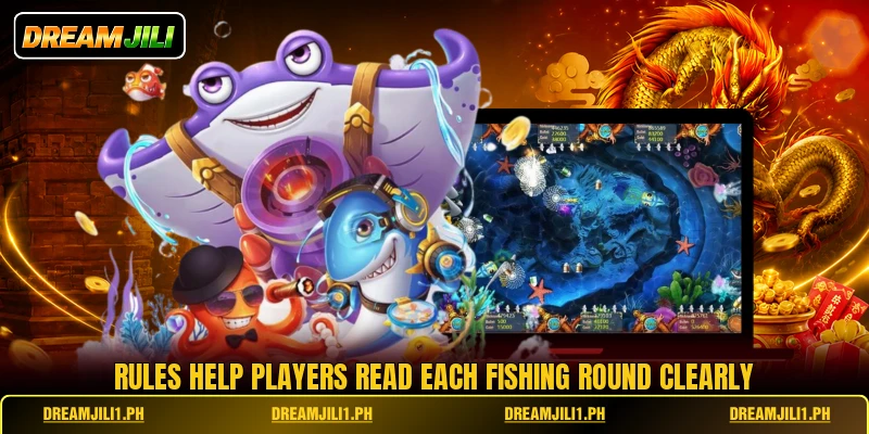 Rules help players read each fishing round clearly Rules help players read each fishing round clearly